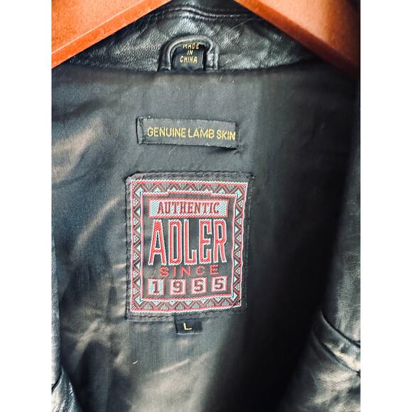 Vintage Lambskin Leather Coat Mens Size Large Black Buttery Soft Double Breasted - Picture 3 of 12